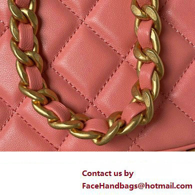 Chanel Shiny Crumpled Lambskin  &  Gold-Tone Metal Large Hobo Bag AS4368 Pink 2023